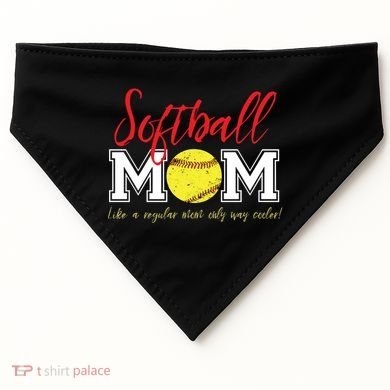 Softball Mom Like A Regular Mom Only Cooler Design Cool Gift USA-Made Doggie Bandana
