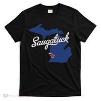 Saugatuck Michigan MI Map T-Shirt thumb 0