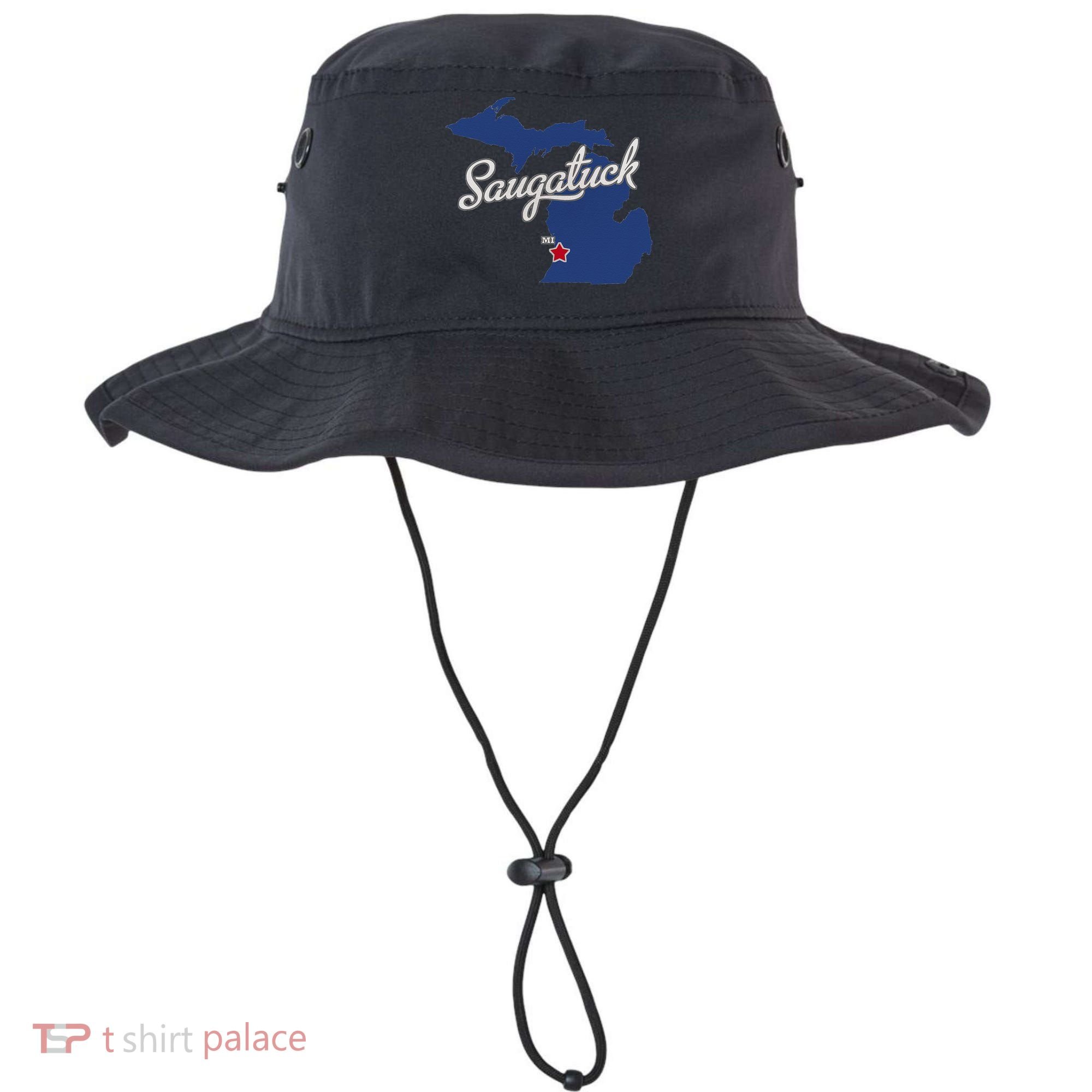 Saugatuck Michigan MI Map Bucket Hat