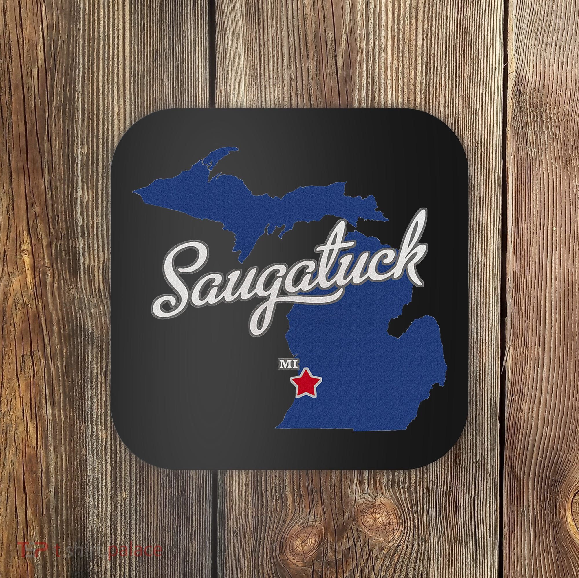 Saugatuck Michigan MI Map Coaster