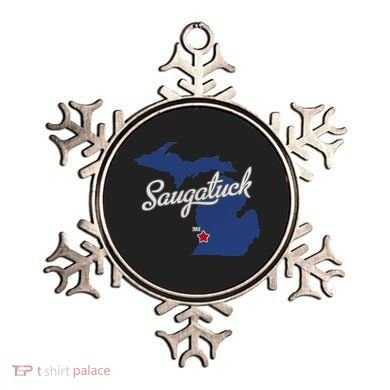 Saugatuck Michigan MI Map Ornament