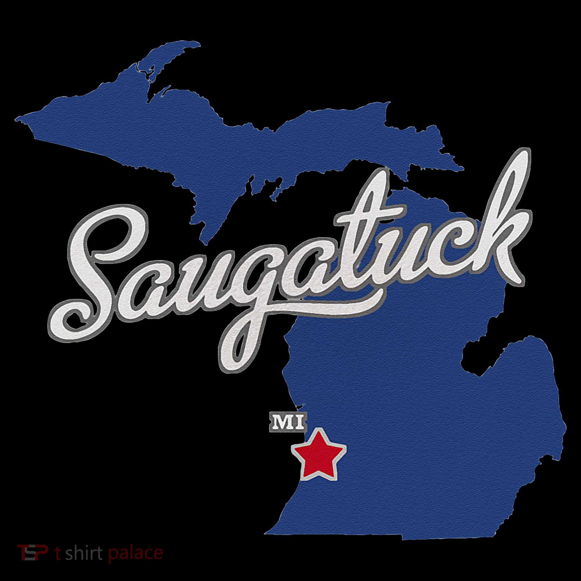 Saugatuck Michigan MI Map Ornament