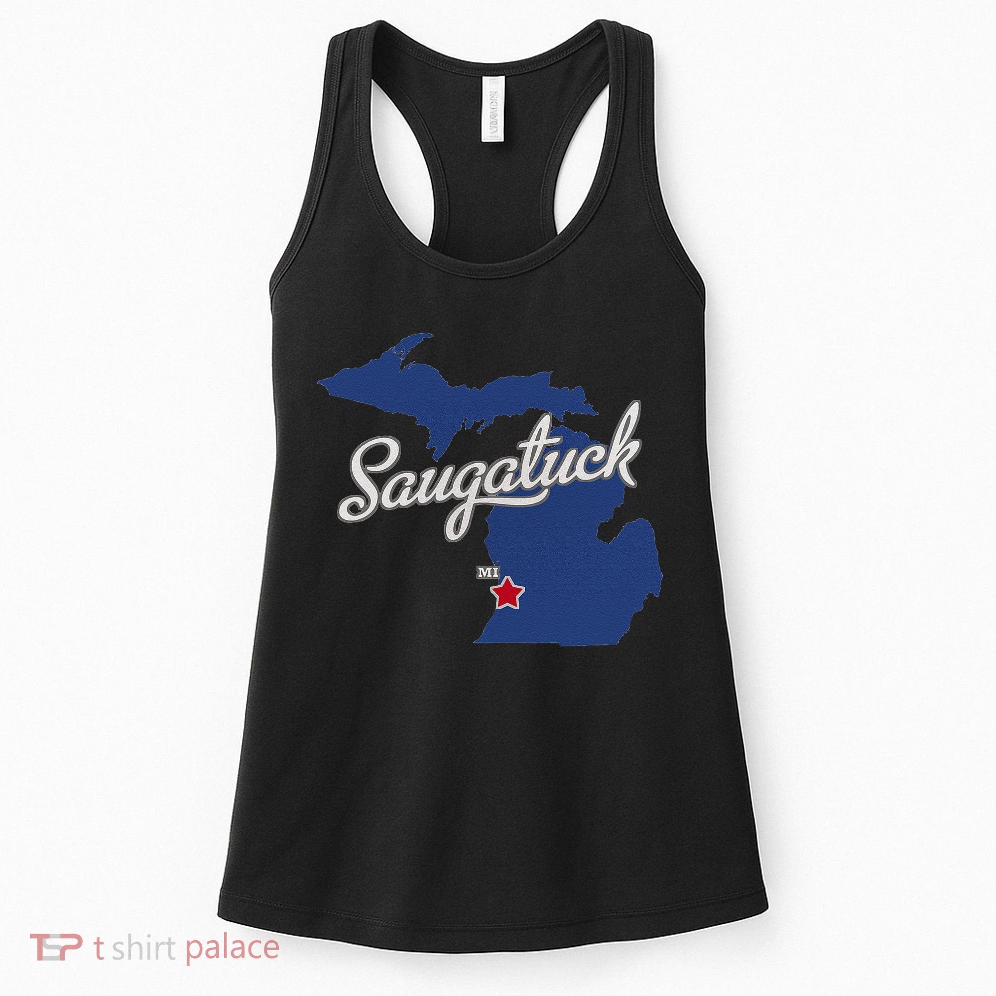 Saugatuck Michigan MI Map Women's Tank Top