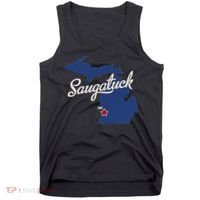 Saugatuck Michigan MI Map Tank Top thumb 0