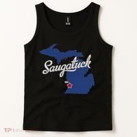 Saugatuck Michigan MI Map Tank Top thumb 2
