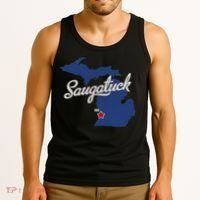Saugatuck Michigan MI Map Tank Top thumb 3