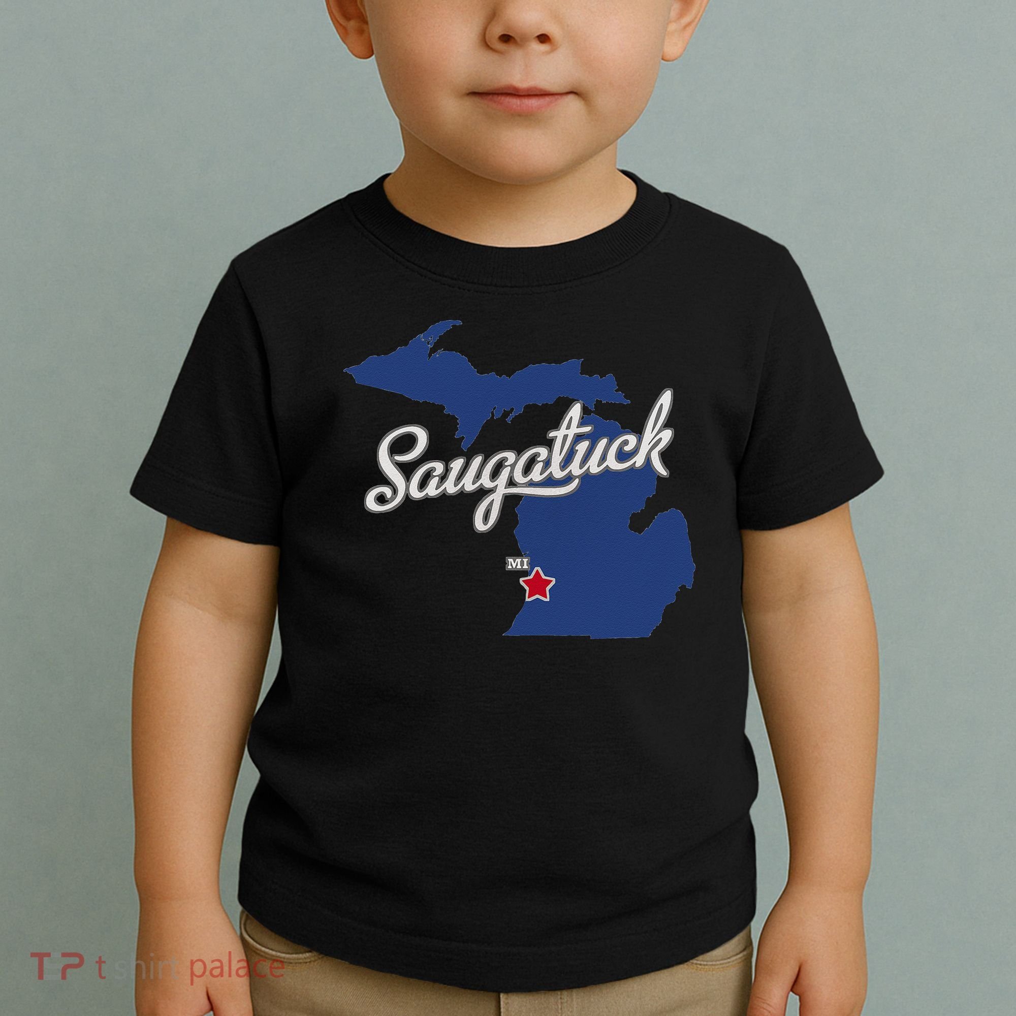 Saugatuck Michigan MI Map Toddler T-Shirt