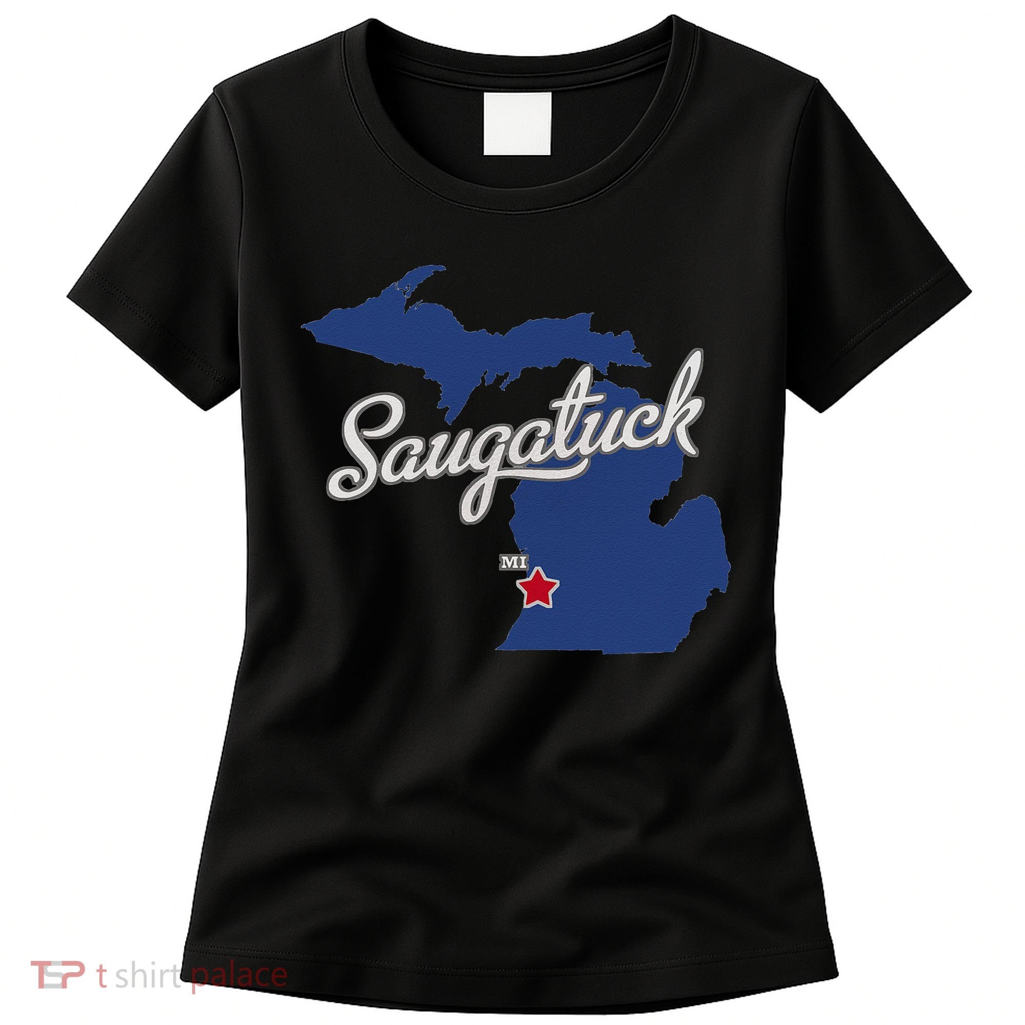 Saugatuck Michigan MI Map Women's T-Shirt
