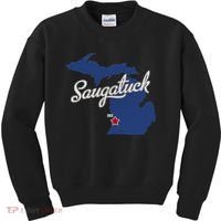 Saugatuck Michigan MI Map Kids Sweatshirt thumb 0