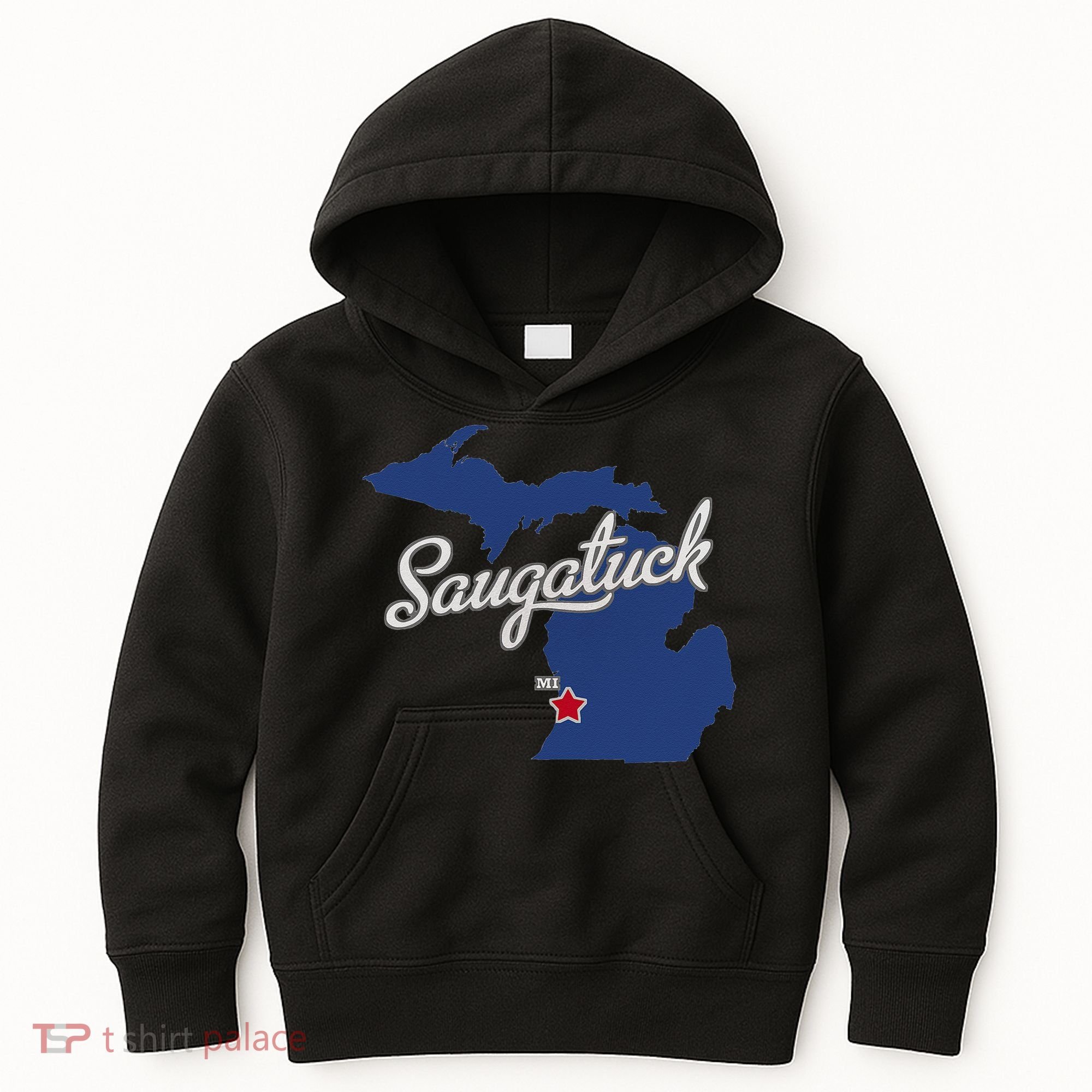 Saugatuck Michigan MI Map Kids Hoodie