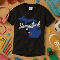 Saugatuck Michigan MI Map Kids T-Shirt thumb 3