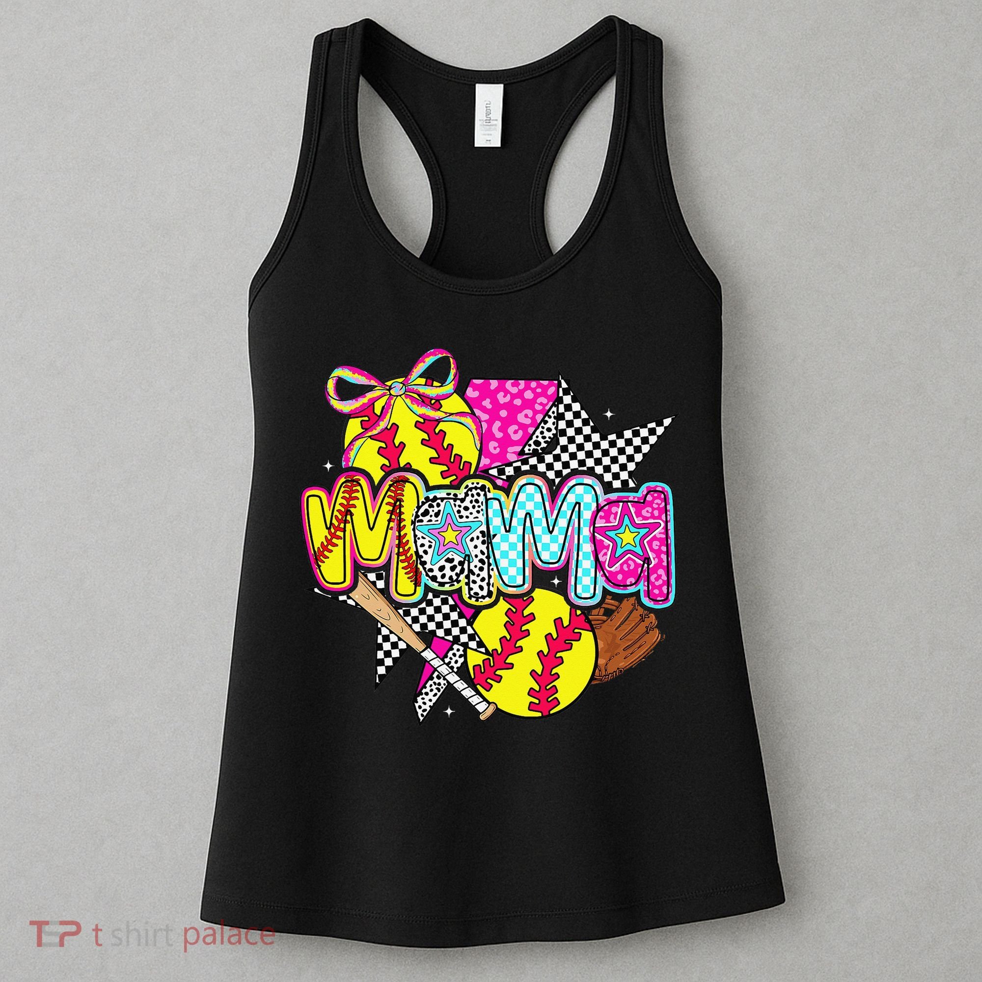 Softball Mama Mom Softball Game Day Vibes Mothers Day Women Women's Tank Top