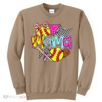 Softball Mama Mom Softball Game Day Vibes Mothers Day Women Sweatshirt thumb 0