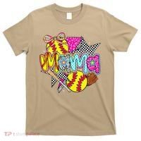 Softball Mama Mom Softball Game Day Vibes Mothers Day Women T-Shirt thumb 0