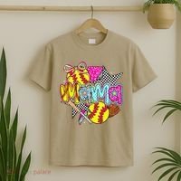 Softball Mama Mom Softball Game Day Vibes Mothers Day Women T-Shirt thumb 2