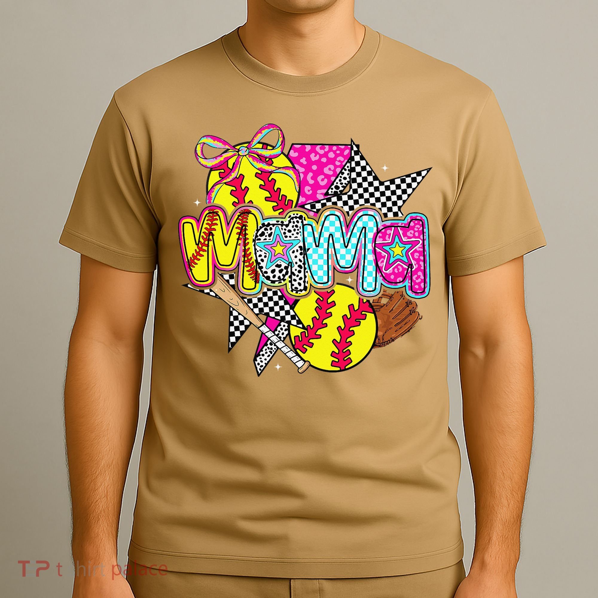 Softball Mama Mom Softball Game Day Vibes Mothers Day Women T-Shirt