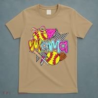 Softball Mama Mom Softball Game Day Vibes Mothers Day Women T-Shirt thumb 5
