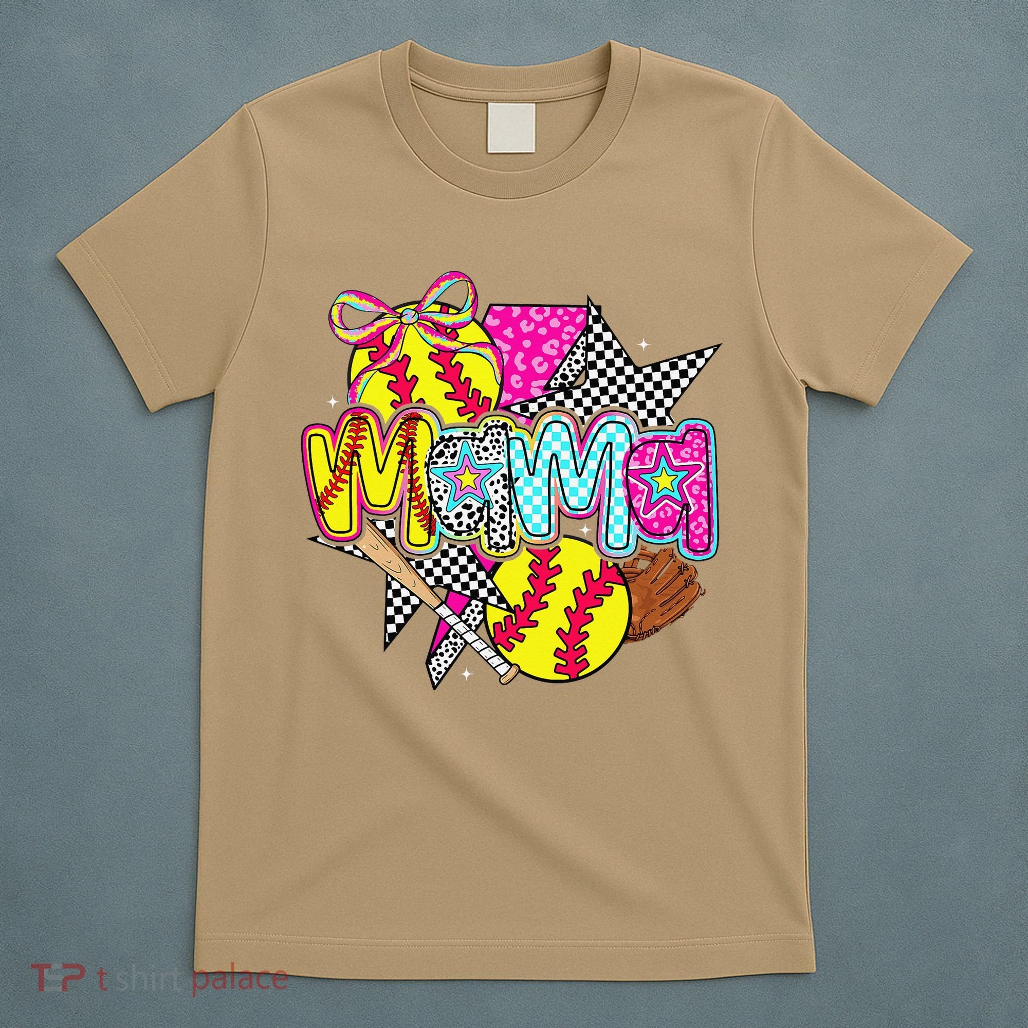 Softball Mama Mom Softball Game Day Vibes Mothers Day Women T-Shirt
