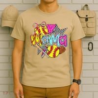Softball Mama Mom Softball Game Day Vibes Mothers Day Women T-Shirt thumb 6