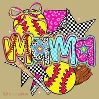 Softball Mama Mom Softball Game Day Vibes Mothers Day Women Polo thumb 2