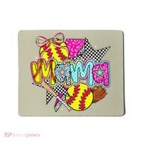 Softball Mama Mom Softball Game Day Vibes Mothers Day Women Mousepad thumb 0