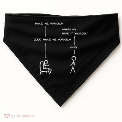 Sudo Make Me Popcorn - Funny Programming Jokes USA-Made Doggie Bandana