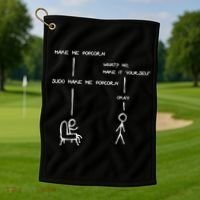 Sudo Make Me Popcorn - Funny Programming Jokes Golf Towel thumb 1
