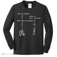 Sudo Make Me Popcorn - Funny Programming Jokes Kids Long Sleeve Shirt thumb 0