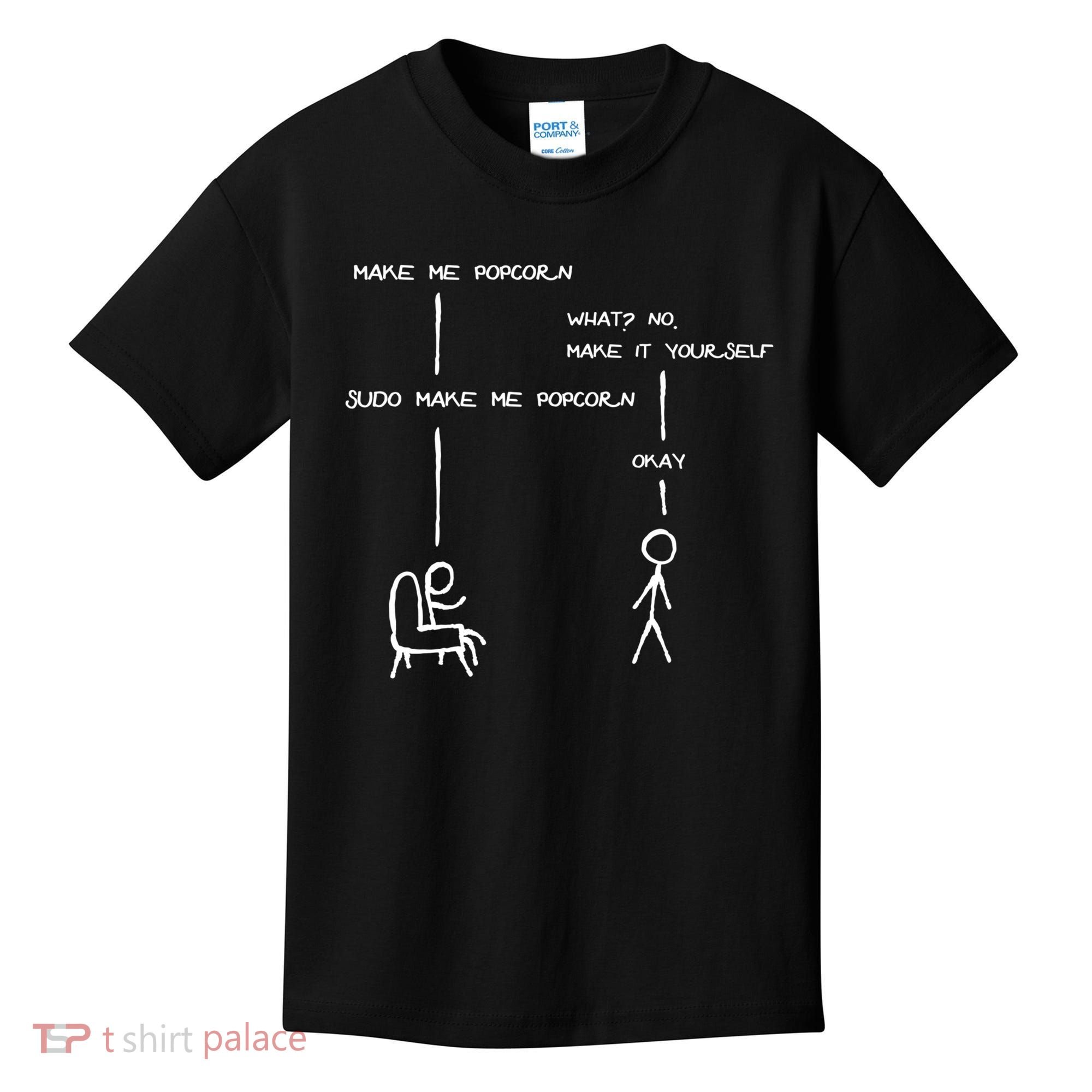 Sudo Make Me Popcorn - Funny Programming Jokes Kids T-Shirt