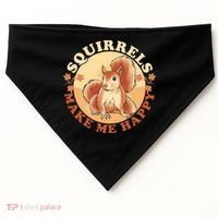 Squirrels Make Me Happy | Squirrel Lover Gift USA-Made Doggie Bandana thumb 0