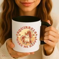 Squirrels Make Me Happy | Squirrel Lover Gift Coffee Mug thumb 3