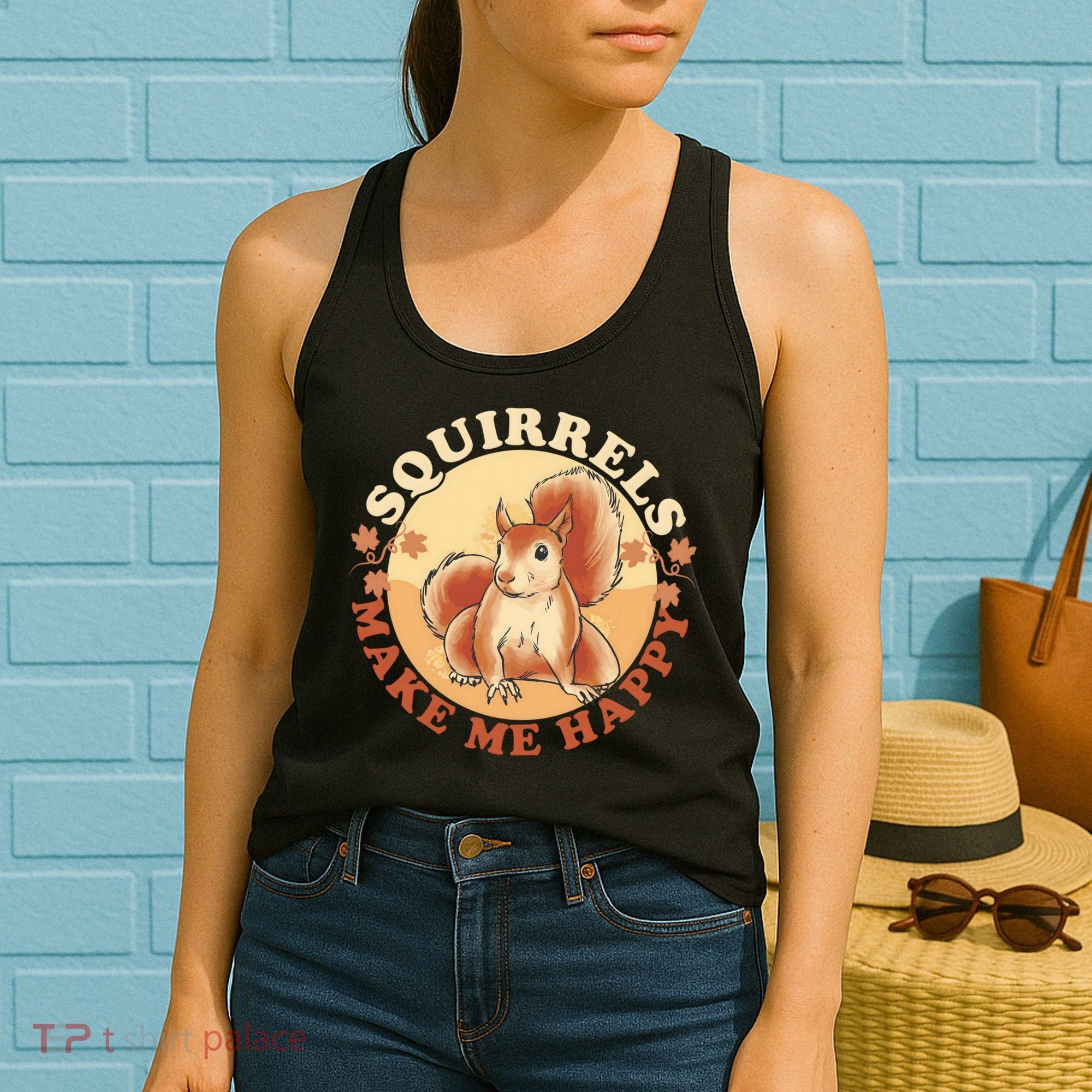 Squirrels Make Me Happy | Squirrel Lover Gift Women's Tank Top