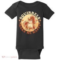 Squirrels Make Me Happy | Squirrel Lover Gift Baby Bodysuit thumb 0