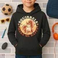 Squirrels Make Me Happy | Squirrel Lover Gift Kids Hoodie thumb 2