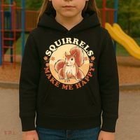 Squirrels Make Me Happy | Squirrel Lover Gift Kids Hoodie thumb 3