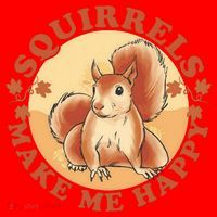 Squirrels Make Me Happy | Squirrel Lover Gift Santa Hat thumb 1