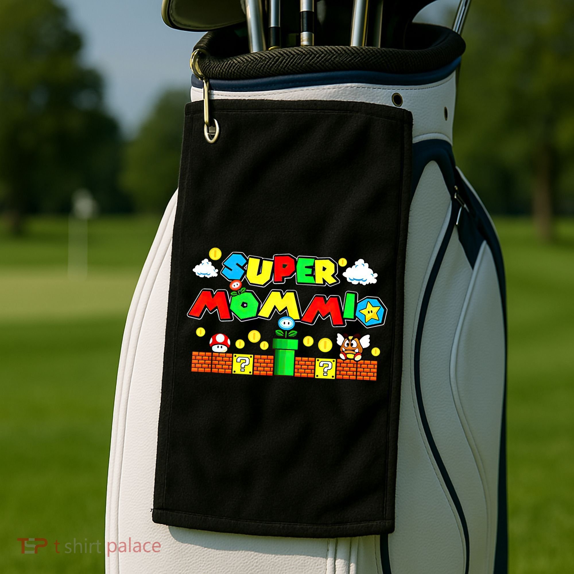Super Mommio Mommy Mother Nerdy Video Gaming Love Meaningful Gift Golf Towel