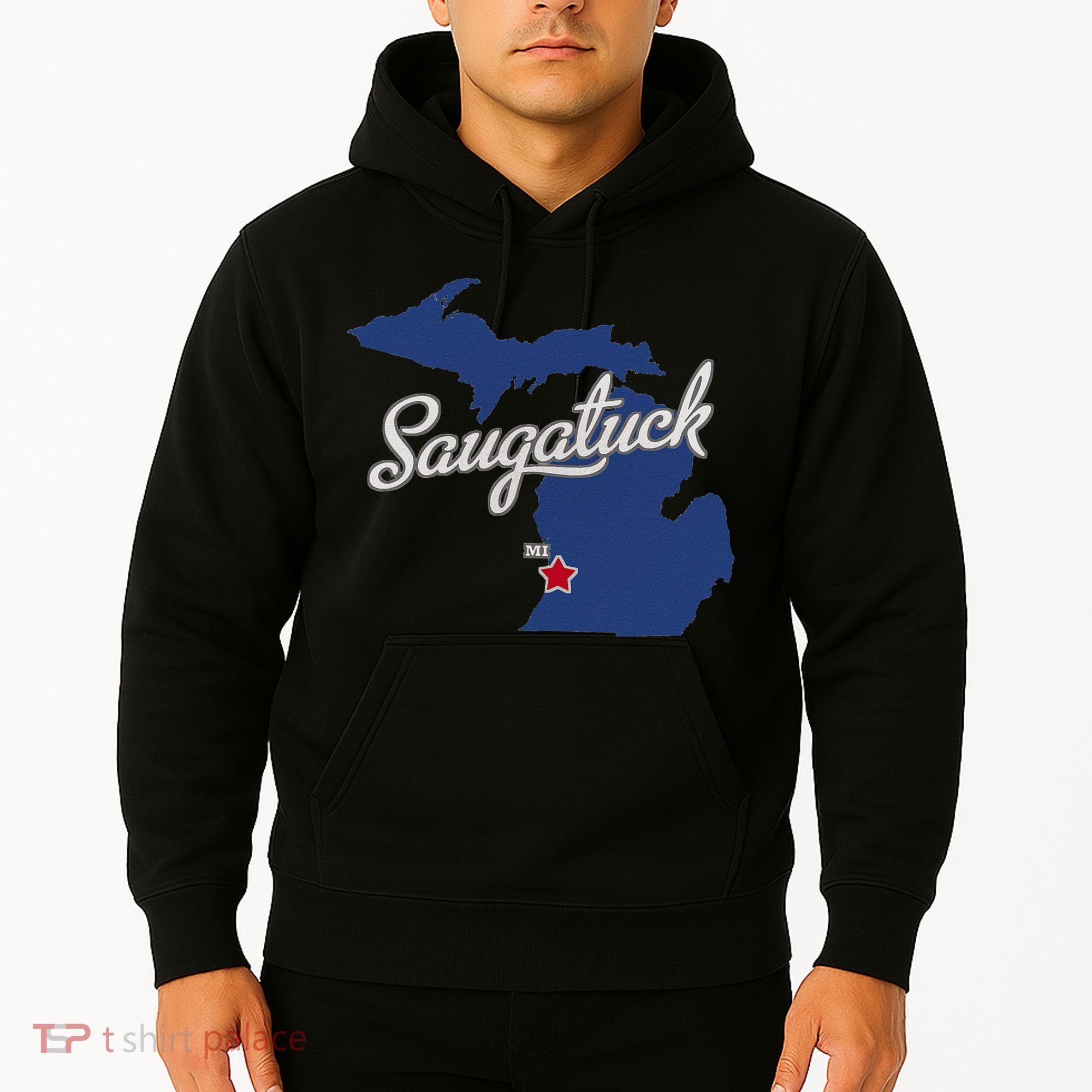 Saugatuck Michigan MI Map Hoodie