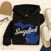 Saugatuck Michigan MI Map Hoodie thumb 4