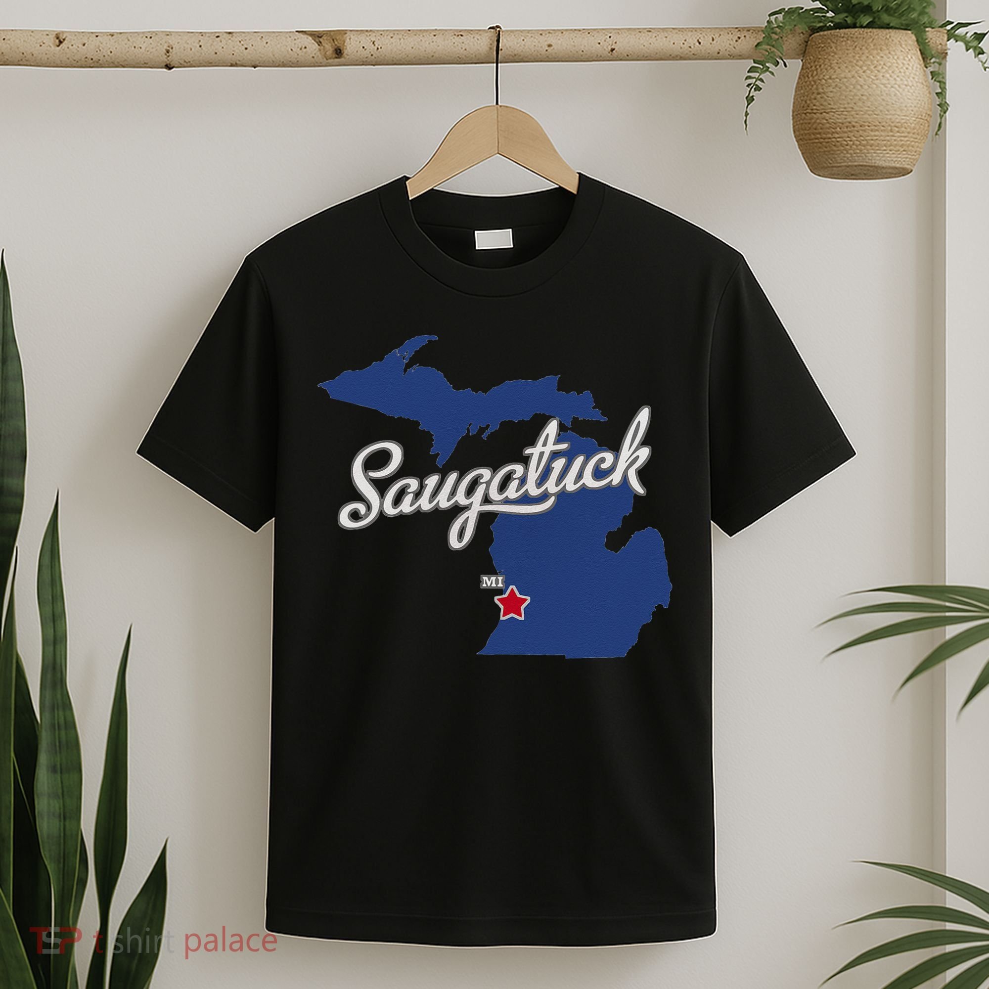 Saugatuck Michigan MI Map T-Shirt