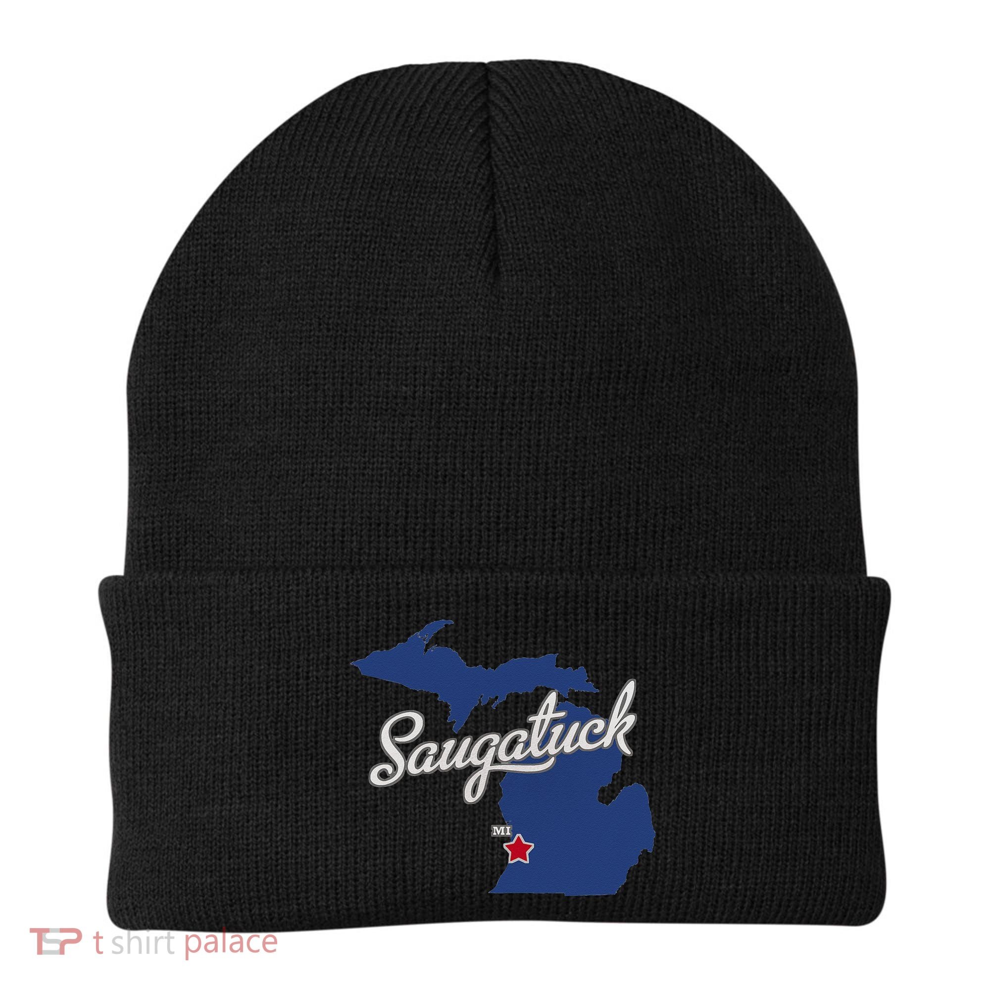 Saugatuck Michigan MI Map Beanie
