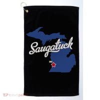 Saugatuck Michigan MI Map Golf Towel thumb 0