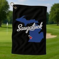 Saugatuck Michigan MI Map Golf Towel thumb 1
