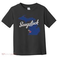 Saugatuck Michigan MI Map Toddler T-Shirt thumb 0