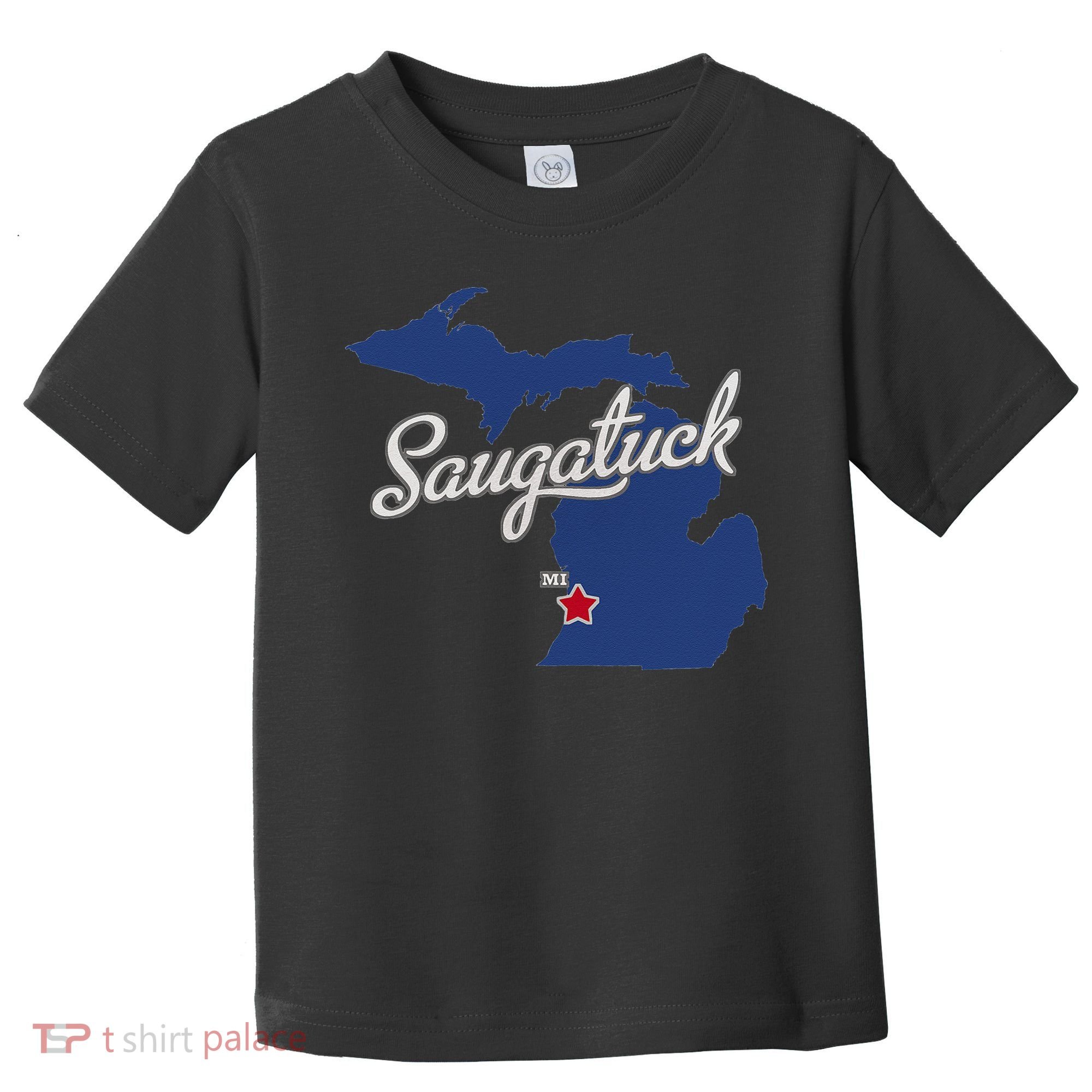 Saugatuck Michigan MI Map Toddler T-Shirt