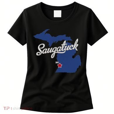 Saugatuck Michigan MI Map Women's T-Shirt