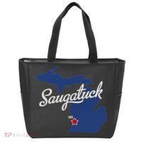 Saugatuck Michigan MI Map Tote Bag thumb 0
