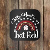 Softball Mom My Heart Is On That Field Women Mother Day Coaster thumb 0
