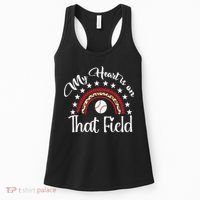 Softball Mom My Heart Is On That Field Women Mother Day Women's Tank Top thumb 0