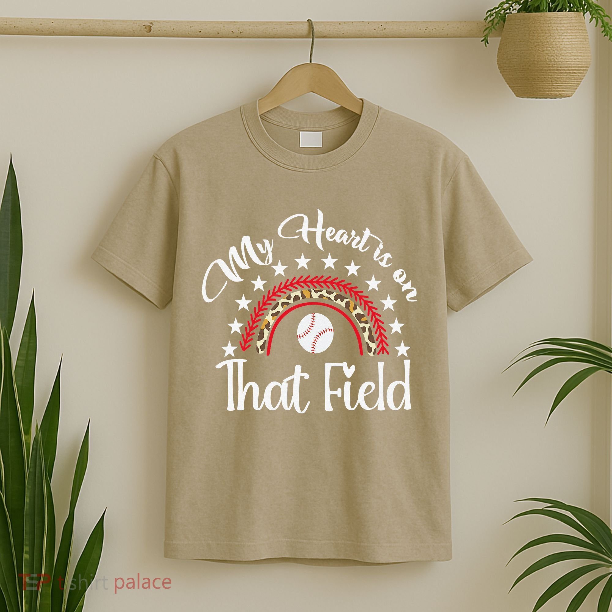 Softball Mom My Heart Is On That Field Women Mother Day T-Shirt